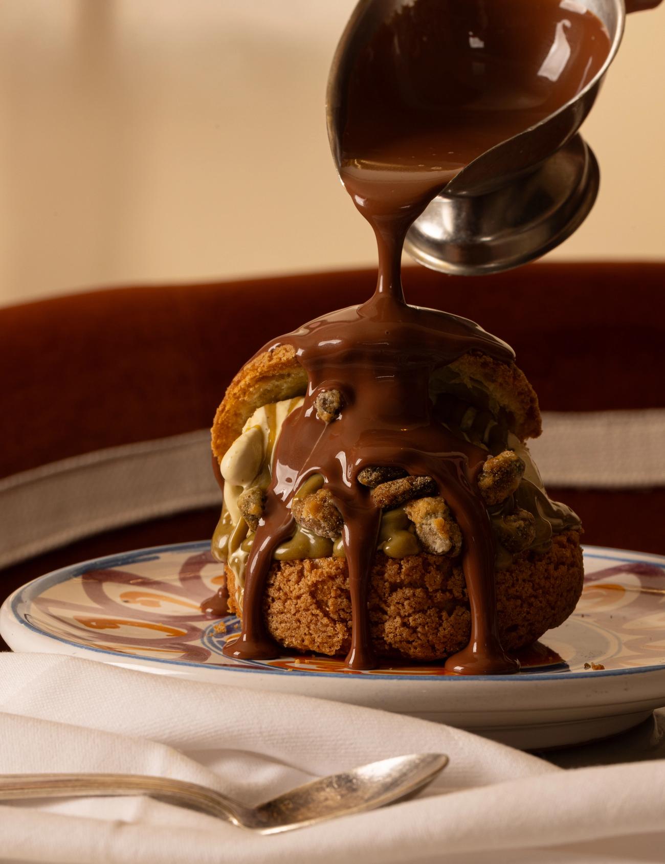 pistachio profiterole